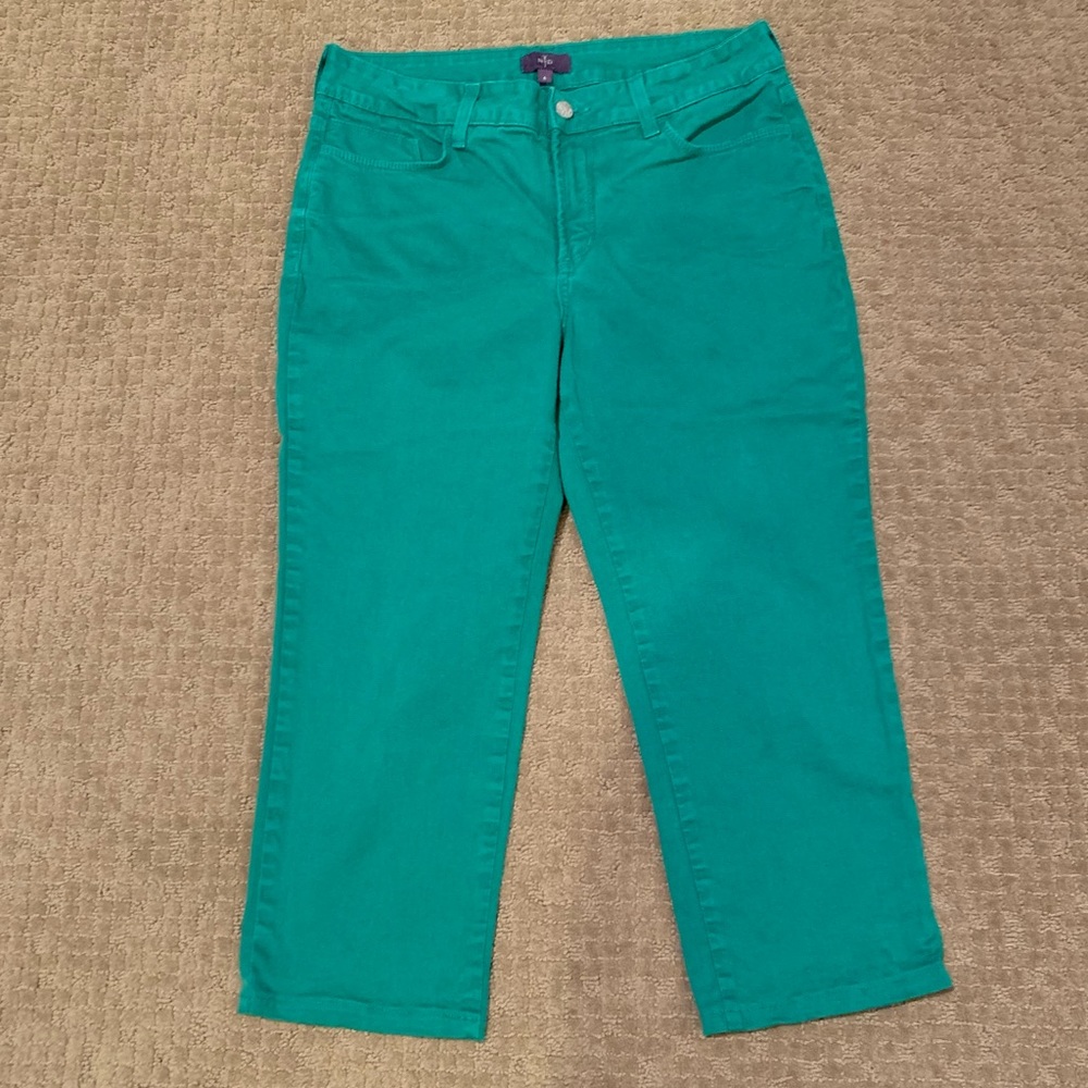NYDJ Women's Green Denim Stretch Ankle Jeans ~ 6